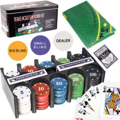 Set Complet de Poker Texas Hold&amp;#039;em cu Jetoane și Accesorii foto