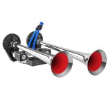 Claxon cu 2 goarne cromate, pentru camion, melodic fastslow 24V, 1A, SEGER