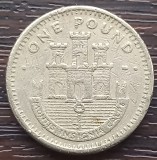 (M1510) MONEDA GIBRALTAR - 1 POUND 2002, CETATEA SI CHEIA, ADMINISTRATIE BRITANICA
