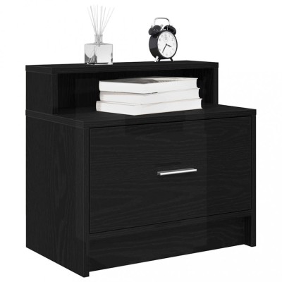 vidaXL Noptiera cu sertar stejar negru 51x31x47 cm 858670 foto