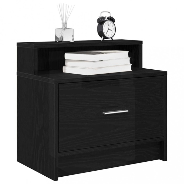 vidaXL Noptiera cu sertar stejar negru 51x31x47 cm 858670
