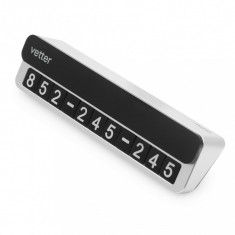 Suport Vetter Temporary Parking Card Metal Series Telephone Number Display Magnetic CPCDVTMS1 foto