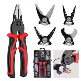 Set Clesti 5 in 1 BYNOVIS&reg;, Patent, Taietor Cablu, Dezizolator, Cleste Sertizare, Foarfeca de tabla,