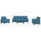vidaXL Set de canapele cu perne/rulouri, 3 piese, albastru, catifea 3278380