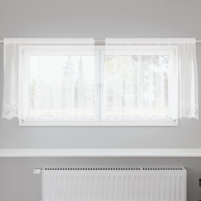 vidaXL Perdele cu perdele Alb 500x100cm Poliester 4107763