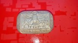 G305-Cutie veche pudriera ? Quies Paris Renașterea egipteana cu vultur si hieroglife made in France aluminiu inainte de razboi stare buna.