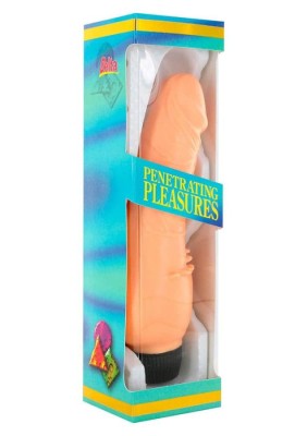 Vibrator Latex P-Shape, Natural, 19 cm foto
