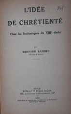 L IDEE DE CHRETIENTE foto