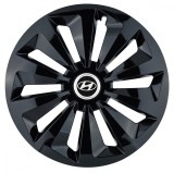 Cumpara ieftin Set 4 capace roti pentru Hyundai, model Fox Black, R16