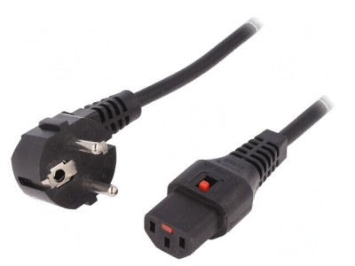 Cablu CEE 7/7 ştecăr unghi IEC C13 mamă PVC 1m 10A foto