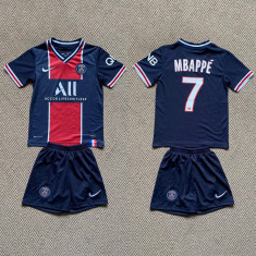 Compleu Echipament fotbal pentru copii 13-14 ani PSG MBAPPE noul model 2020-2021 foto