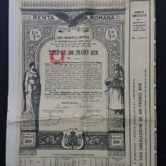 Titlu 500 franci aur 1929 , obligatiune , renta unificata , actiuni