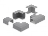 Set 5 buc conector pentru canal cablu 24x14mm Gri, Delock 22095