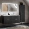 Set Mobilier baie, MDF, 5 piese, 120 cm, Adel Negru culoare mat