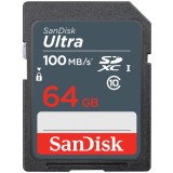 Card Memorie SDXC SanDisk Ultra, 64Gb, Clasa 10 SDSDUNR-064G-GN3IN