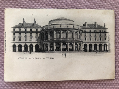 Carte postala necirculata - Teatrul din RENNES, Franta, perioada anilor 1900 foto