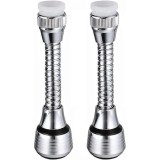 Cumpara ieftin Set 2 extensii robinet flexibila 360 grade cu 2 moduri de pulverizare 13 cm lungime, Dactylion