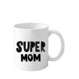 Cana personalizata pentru mama (Super Mom) alba, 330 ml