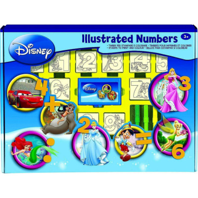 Set educativ cu stampile Numere Disney 46 piese, 26 stampile, tus, 18 carioci Multiprint MP1937 foto