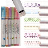 Cumpara ieftin Set 6 carioci cu 2 capete cu stampile diferite, culori intense, multicolore , creativitate si culoare pentru copii si pasionati de desen