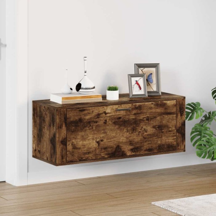 Pantofar de perete, stejar fumuriu, 100x35x38 cm lemn prelucrat