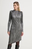 Bruuns Bazaar rochie culoarea argintiu, midi, dreaptă