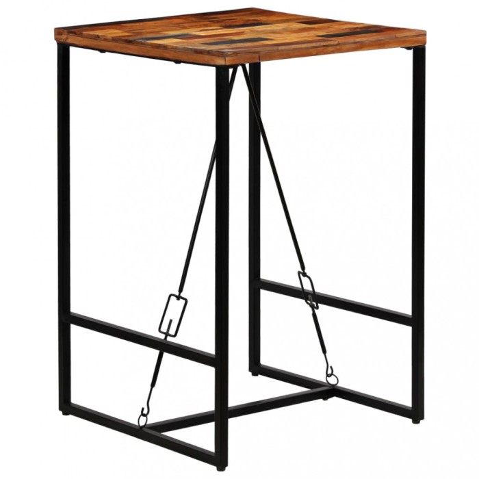 Gossi masa de bar, 70 x 70 x 106 cm, lemn masiv reciclat