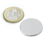 Magnet neodim disc &Oslash;25&amp;#215;2 mm, putere 3,1 kg, N38