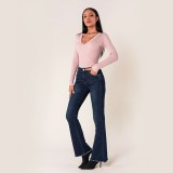 Cumpara ieftin Blugi Dama Evazati BoatCut Nina Carter Albastru Inchis P218-5A M10