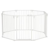 PawHut Welpenauslauf Freigehege pentru c&acirc;ini Grilaj de protecție cu ușă Grilaj de protecție pentru șeminee flexibil pliabil 8 panouri fiecare de 60 x