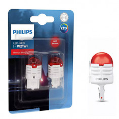 SET 2 BECURI LED EXTERIOR 12V W21 RED W3x16D ULTINON PRO3000 SI PHILIPS