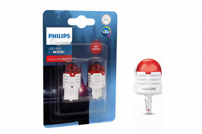 SET 2 BECURI LED EXTERIOR 12V W21 RED W3x16D ULTINON PRO3000 SI PHILIPS 2834 foto