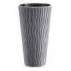 Ghiveci Decorativ Argintiu Prosperplast Sandy Rotund Inalt 40x71 cm, 45L, Interior 18L, Gradina/Casa, Polipropilena