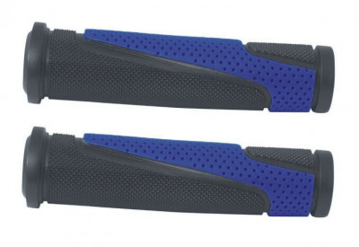 Mansoane, CAPER, TPR Forma ergonomica Antialunecare, BiColor (Negru, Albastru), 130mm, bicicleta, AR foto