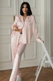 Cumpara ieftin Set pijama dama din doua piese, cu nasturi &ndash; 2500020, Roz pudrat
