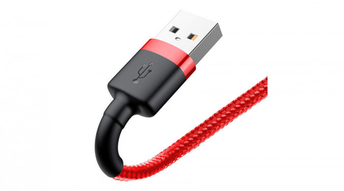 Baseus Lightning Cafule Cablu de date și &icirc;ncărcare pentru iPhone 2.4A 0.5m roșu roșu (CALKLF-A09)