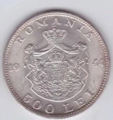 ROMANIA 1944-500 lei argint 70 12 GRAME