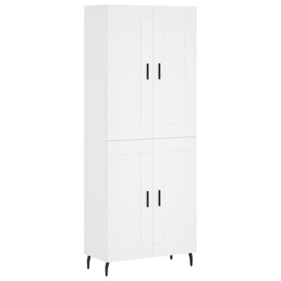 Dulap inalt, alb, 69,5x34x180 cm, lemn compozit foto