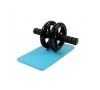 Roata Abdomene Dubla AB Roller YY1601, Negru, Inox/ABS, 130kg, Fitness, Mobila, Exercitii Abdomen, Intermediari, 37cm