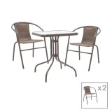 Cumpara ieftin Set 3 buc masă și scaune de grădină Obbi-Watson Maro 60x60x70 cm