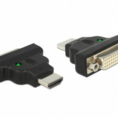 Adaptor HDMI la DVI-D Dual Link 24+1pini T-M cu LED, Delock 65020