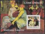 Sao Tome si Principe 2004 - Picturi de Toulouse-Lautrec, Colita, Cota 10 EURO, MNH