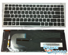 Tastatura Laptop Sony Vaio VPC S backlight Rama Argintie foto