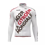 Tricou ciclism AG2R LA MONDIALE Citroen replica, marime L, maneca lunga alb