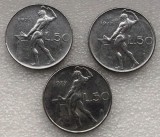 P3. Italia lot set 3 x 50 lire 1975 1977 1979 **