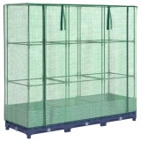 Cumpara ieftin Pat de flori inaltat cu prelata de sera, aspect ratan, 120x40x123 cm