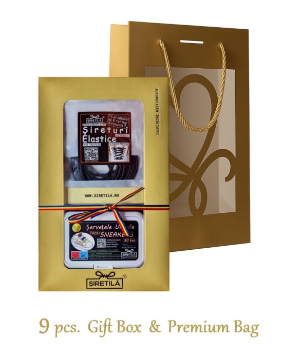 Set Cadou 9 piese Siretila&reg; Auriu &amp; Punga cadou