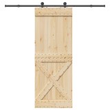vidaXL Ușă glisantă cu set de feronerie 85x210 cm, lemn masiv de pin