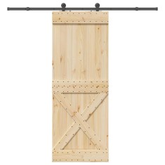 vidaXL Ușă glisantă cu set de feronerie 85x210 cm, lemn masiv de pin
