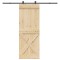 Ușă glisantă cu set de feronerie 85x210 cm, lemn masiv de pin